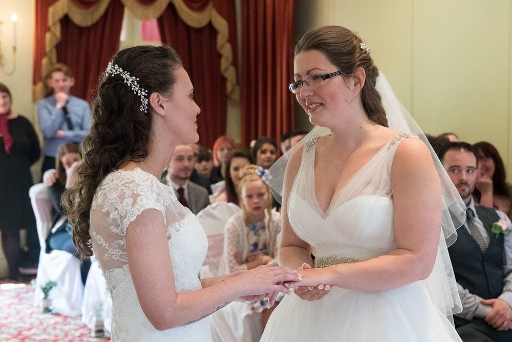 Rubie & Beth's wedding ceremony at York Pavilion Hotel, Fulford.