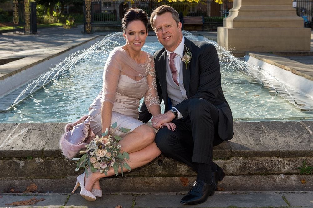Zoe & Andrew after their wedding at York Register Office.