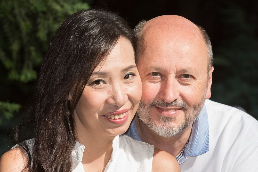 A casual, relaxed portrait of a couple.
